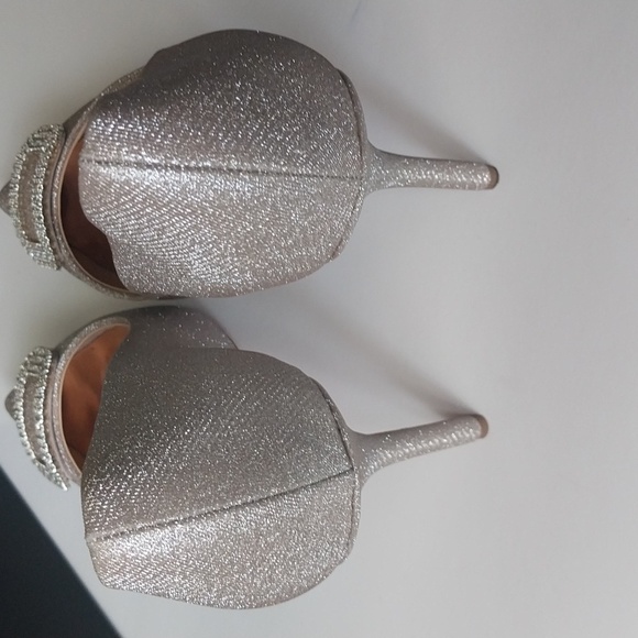 BADLEY MISCHA Pumps High Heel Sparkle Diamond Brooch Pointed The CHER Size 13M - Picture 5 of 12